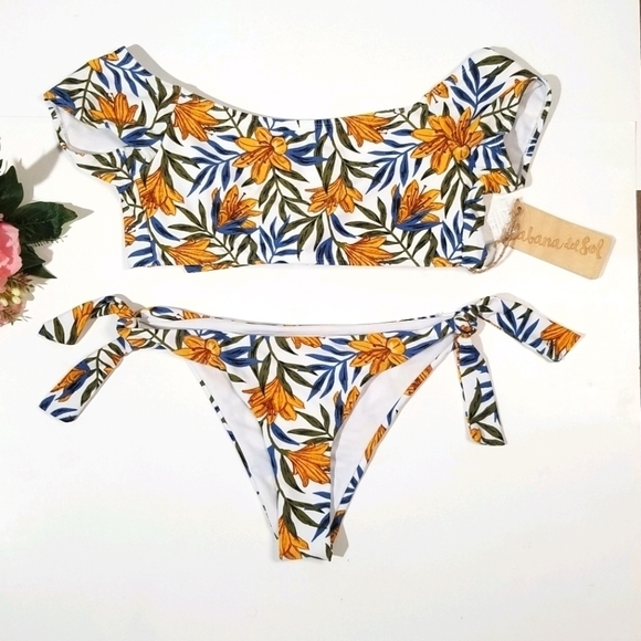 CABANA DEL SOL Tie Off Shoulder Floral Bikini Set - Picture 7 of 14